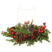 14"Wx10"H Pinecone, Berry & Cedar Artificial Candle Ring Holder w/Glass -Brown/Green (Pack of 2) - XDC711-BR/GR