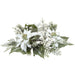 16"Wx3"H Artificial Iced Poinsettia, Berry & Pine Candle Ring Holder w/Glass -White (Pack of 4) - XDE494-WH