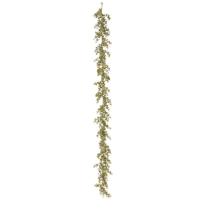 6' Eucalyptus Leaf Artificial Garland -Green/Gold (Pack of 6) - XDE570-GR/GO