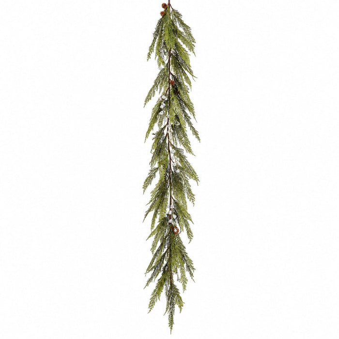 6' Pod, Pinecone & Cedar Artificial Garland -Brown/Green (Pack of 6) - XDG024-BR/GR