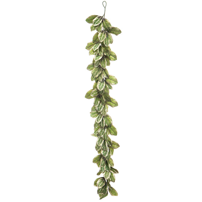 6'6" Magnolia Leaf Artificial Garland -Green/Gold (Pack of 4) - XDG067-GR/GO