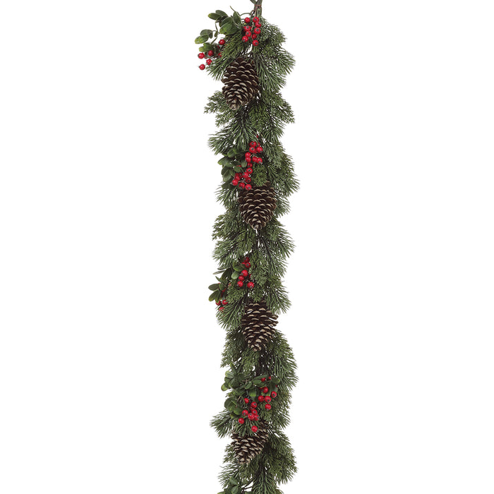 4' Berry, Pinecone & Pine Artificial Garland -Red/Brown (pack of 2) - XDG118-RE/BR