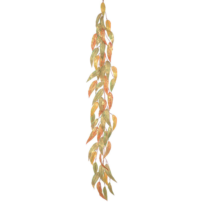 5' Metallic Eucalyptus Leaf Artificial Garland -Mixed Gold (Pack of 6) - XDG322-GO/MX