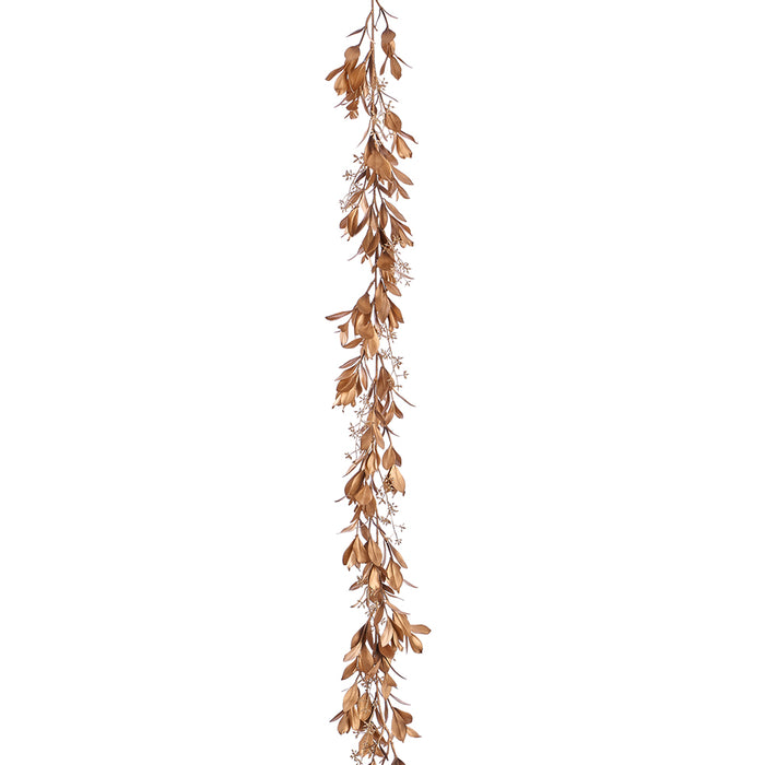 6' Metallic Magnolia Leaf Artificial Garland -Gold (Pack of 6) - XDG457-GO