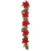 5' Artificial Poinsettia Flower, Pinecone, Berry & Pine Garland -Red/Brown (Pack of 2) - XDG478-RE/BR