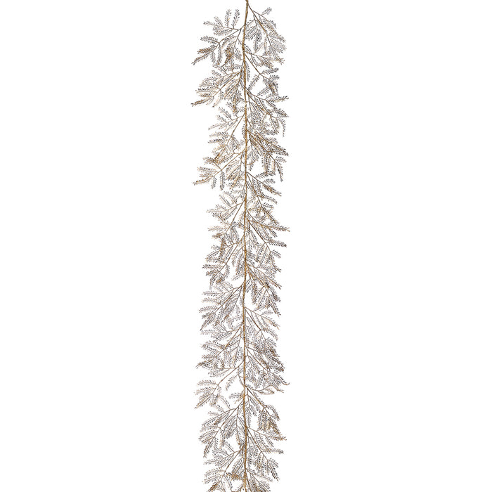 6' Metallic Mimosa Leaf Artificial Garland -Gold (pack of 4) - XDG513-GO