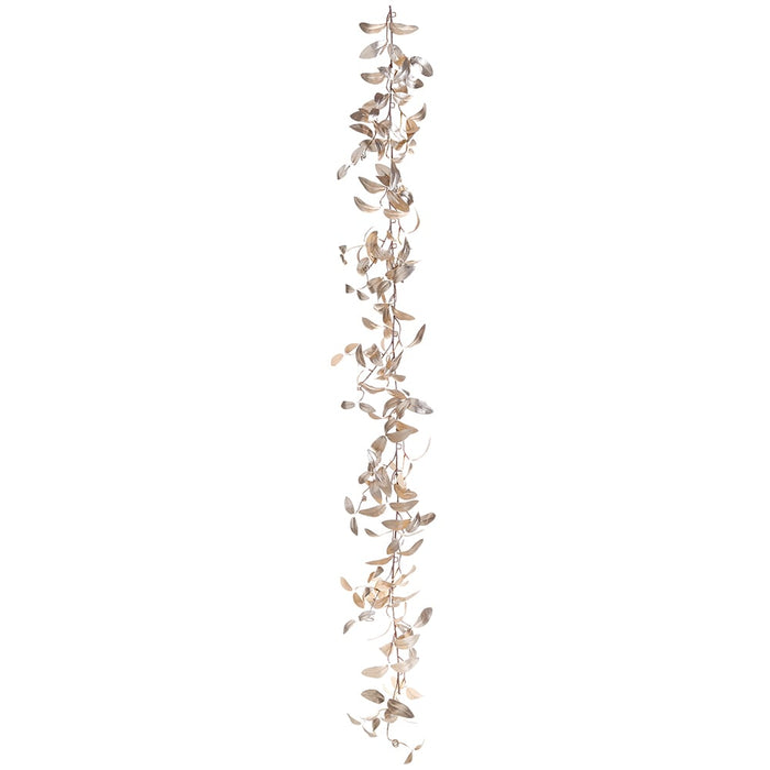 6'1" Laurel Leaf Artificial Garland -Champagne/Gold (Pack of 6) - XDG533-CN/GO