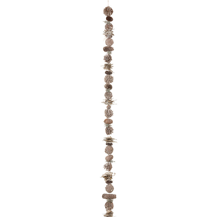 4'11" Pinecone & Pine Artificial Garland -Whitewashed (Pack of 8) - XDG597-WW