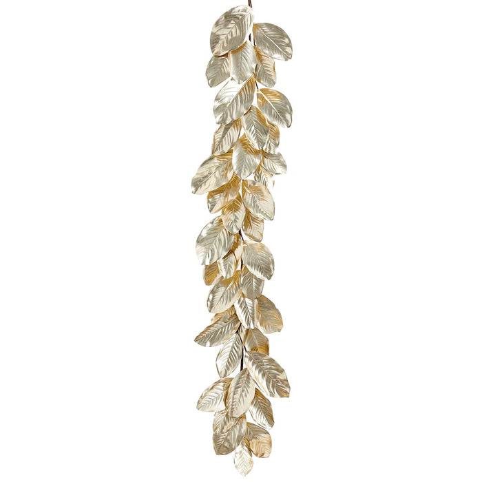 6' Metallic Artificial Magnolia Leaf Garland -Champagne (pack of 4) - XDG773-CN