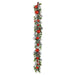 6' Flocked Holly, Ball & Pine Artificial Garland -Red/Green (Pack of 4) - XDG937-RE/GR