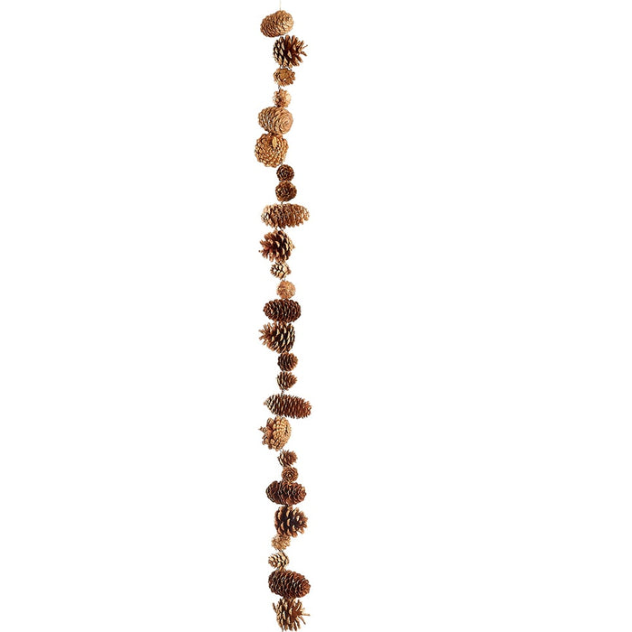 5' Glittered Artificial Pinecone Garland -Brown/Gold (pack of 6) - XDG972-BR/GO