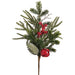 18" Berry, Jingle Bell & Pine Artificial Stem Pick -Red/Green (Pack of 12) - XDK002-RE/GR