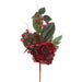 18" Peony Flower, Berry & Pinecone Artificial Stem Pick -Burgundy/Green (Pack of 12) - XDK014-BU/GR