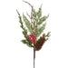 16" Berry, Pinecone & Cedar Artificial Stem Pick -Red/Green (Pack of 36) - XDK034-RE/GR