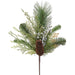 15" Pinecone, Juniper & Pine Artificial Stem Pick -Brown/Green (Pack of 24) - XDK037-BR/GR