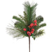 15" Berry, Holly Leaf & Pine Artificial Stem Pick -Red/Green (Pack of 12) - XDK039-RE/GR
