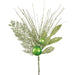 16" Glittered Pine & Ornament Ball Artificial Stem Pick -Green (Pack of 24) - XDK040-GR