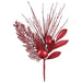 16" Glittered Pine & Ornament Ball Artificial Stem Pick -Red (Pack of 24) - XDK040-RE