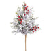 24" Flocked Berry, Pinecone & Pine Artificial Stem Pick -Red/Green (Pack of 6) - XDK043-RE/GR