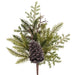 20" Plastic Pinecone & Pine Artificial Stem Pick -Brown/Green (Pack of 6) - XDK067-BR/GR