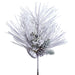 18" Flocked Artificial Pinecone, Twig & Pine Stem Pick -White (Pack of 12) - XDK243-SN