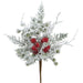 16" Flocked Rosehip & Pine Artificial Stem Pick -Red/Green (Pack of 12) - XDK260-RE/GR