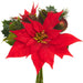 11" Plastic Ball, Holly, Pine & Poinsettia Flower Artificial Bouquet -Red/Green (Pack of 12) - XDK331-RE/GR
