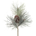 14" Flocked Long Needle Pine & Pinecone Artificial Stem Pick -Brown/Green (Pack of 12) - XDK387-BR/GR