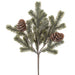 11" Flocked Pine & Pinecone Artificial Stem Pick -Brown/Green (Pack of 12) - XDK399-BR/GR