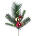 15" Ornament Ball & Artificial Pine Stem Pick -Red/Gold (pack of 24) - XDK406-RE/GO