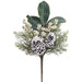 17" Frosted Berry, Pinecone & Pine Artificial Stem Pick -White/Brown (Pack of 12) - XDK465-WH/BR