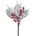 18" Snowed Magnolia Leaf & Berry Artificial Stem Bundle -Green/White (pack of 12) - XDQ500-GR/WH