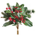 16" Holly, Berry & Pine Artificial Stem Bundle -Red/Green (Pack of 12) - XDQ509-RE/GR