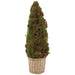 27" Artificial Pinecone & Moss Cone-Shaped Topiary w/Basket -Brown/Green (Pack of 2) - XDR220-BR/GR