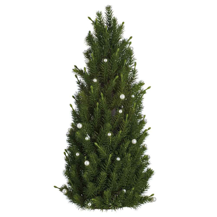 21" Standing Artificial Pine & Pearl Cone-Shaped Topiary -Green (Pack of 3) - XDR240-GR/P