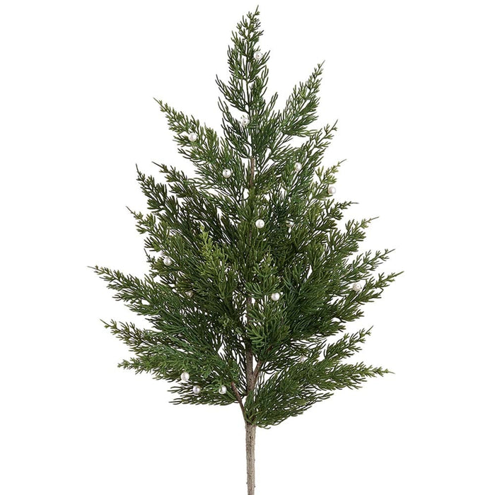 35" Pearl & Juniper Artificial Stem -Green/Pearl (Pack of 12) - XDS015-GR/P
