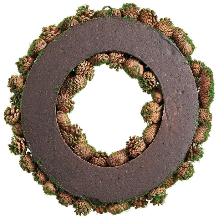 22" Moss Pine Artificial Wreath -Green/Brown - XDS017-GR/BR