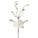 36" Snowed Artificial Magnolia Flower Stem -White/Snow (pack of 6) - XDS136-WH/SN