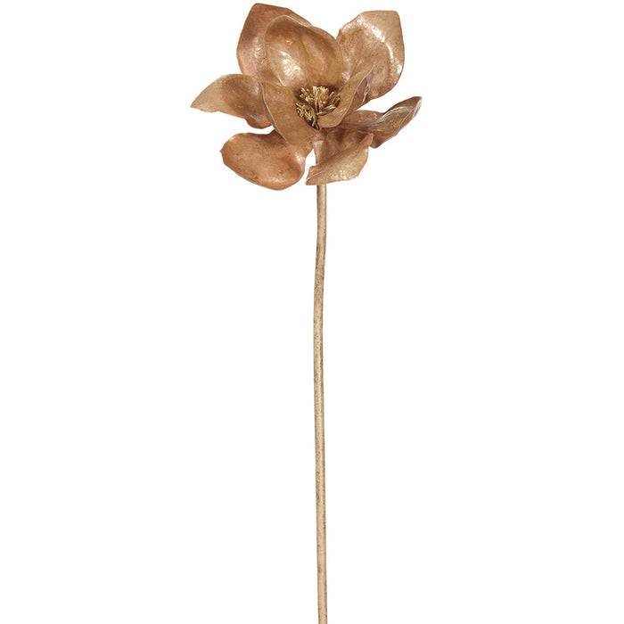 15" Artificial Magnolia Flower Stem -Gold (pack of 12) - XDS190-GO