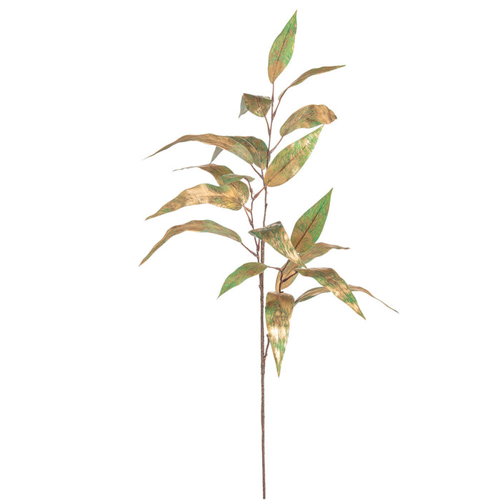 31" Metallic Artificial Eucalyptus Leaf Stem -Gold/Green (Pack of 12) - XDS320-GR/GO