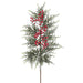 32" Iced Pine & Berry Artificial Stem -Green/Red (pack of 6) - XDS516-GR/RE