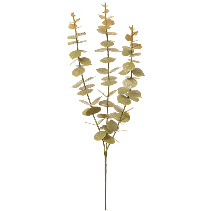 17" Artificial Eucalyptus Leaf Stem -Green/Gold (Pack of 24) - XDS567-GR/GO