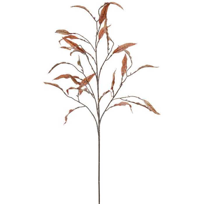 32" Iced Artificial Eucalyptus Leaf Stem -Brown (Pack of 12) - XDS569-BR