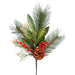15" Artificial Berry, Pinecone & Pine Stem -Red/Green (pack of 24) - XDS695-RE/GR