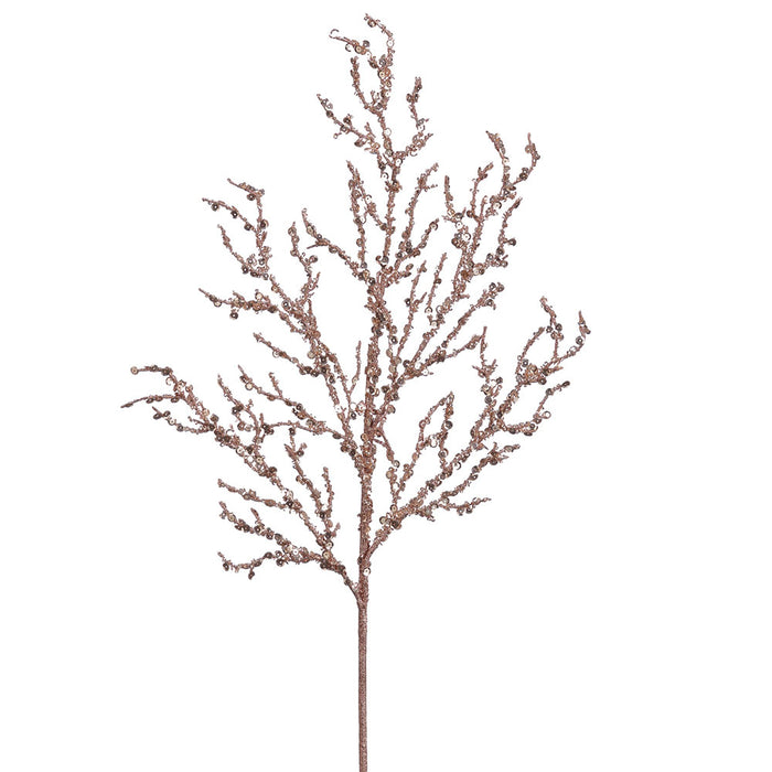 26" Glittered Artificial Plastic Twig Stem -Rose Gold (pack of 12) - XDS717-GO/RO
