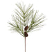 28" Flocked Artificial Long Needle Pine & Pinecone Stem -Brown/Green (Pack of 6) - XDS773-BR/GR