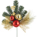 17" Artificial Ball, Berry & Pine Stem -Gold/Red (Pack of 12) - XDS820-GO/RE