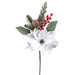 20" Artificial Magnolia Flower, Berry & Pine Stem Pick -White (Pack of 12) - XDS903-WH