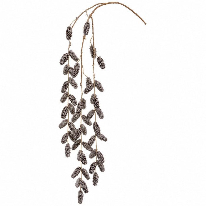 46" Hanging Glittered Pinecone Artificial Stem -Brown (Pack of 12) - XDS905-BR