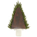 24" Hanging Artificial Pine & Pearl Half Wall Cone-Shaped Topiary w/Base -Green (Pack of 2) - XDT244-GR/P